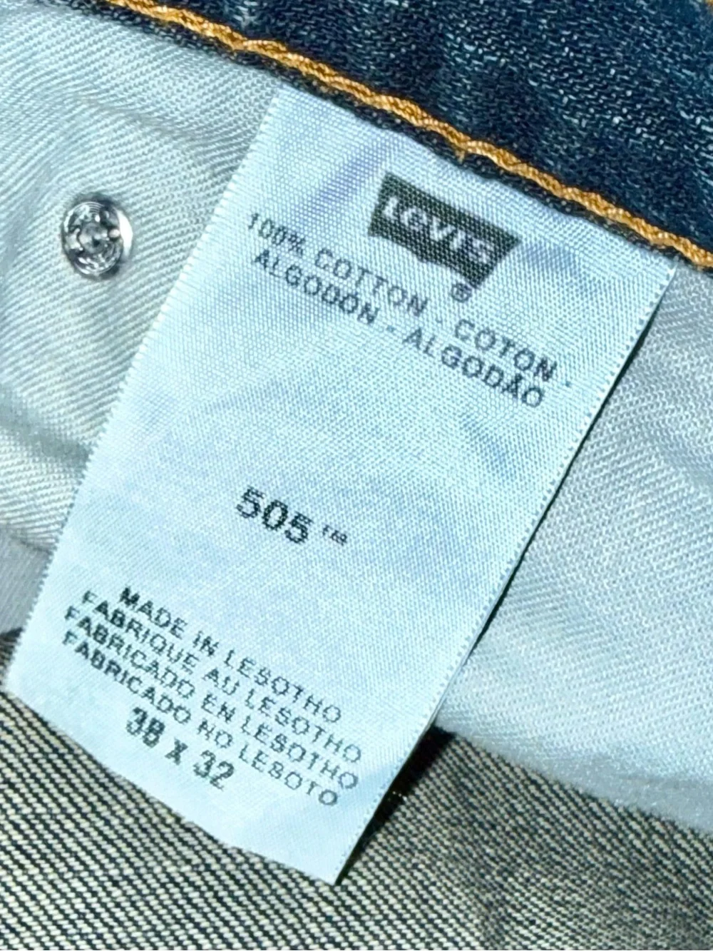 Levi’s 505 Regular Fit Straight Leg Jeans Men’s 38x32 Medium Wash Blue | EUC